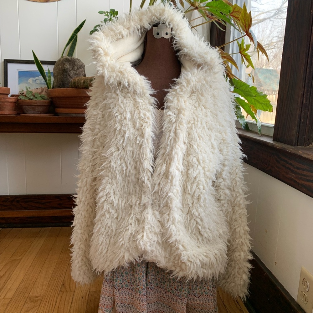 Free People Cream Teddy Jacket